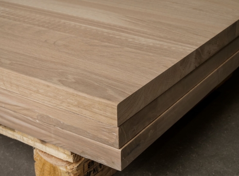 Massivholzplatte Leimholzplatte Eiche A/B Select Natur 40x1210x1000-3000 mm 2-fach verleimt, durchgehende Lamele DL, ohne Äste